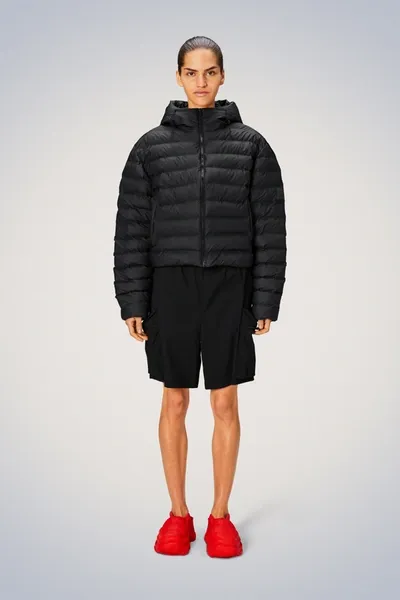 Rains Lohja Short Puffer Jacket In Black