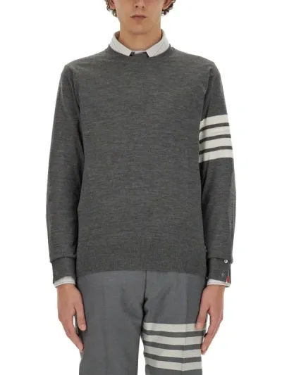 Thom Browne 4bar Stripe Jersey In Grey