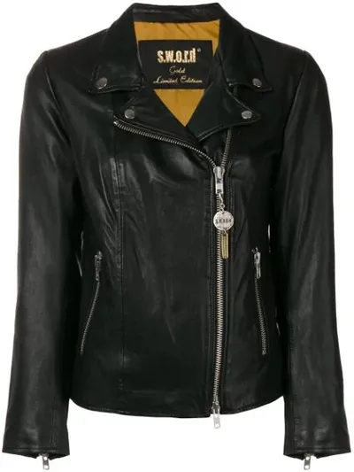 Sword 6.6.44 Zip-up Biker Jacket In Black