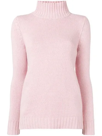 Aragona Turtle Neck Jumper In Pink