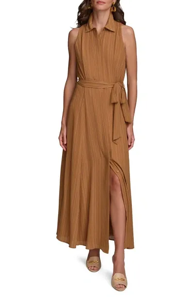 Donna Karan Stripe Sleeveless Maxi Shirtdress In Desert Com