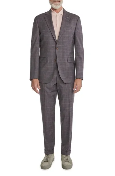 Jack Victor Esprit Contemporary Fit Wool Suit In Plum