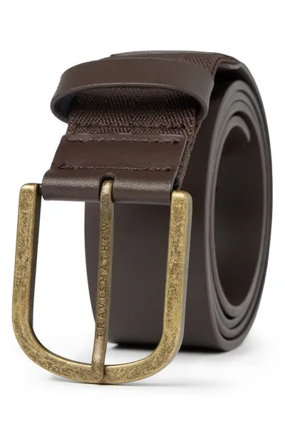 Travis Mathew Jinx 2.0 Leather Belt In Dark Brown