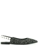 Dolce & Gabbana Chevron Ballerina Shoes In Black