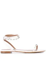 Tabitha Simmons Phoenix Stud-embellished Sandals In White