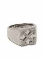 Off-white Silver Industrial Arrows Ring In Silber