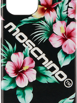 Moschino Black Flowers Logo Iphone 12 Pro Max Case In 2555