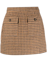 Stella Nova Natine Camel-check Mini Skirt In Brown