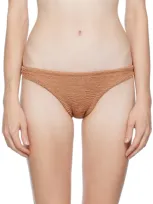 Hunza G Xandra Crinkle Bikini Set In Metallic Cocoa