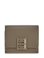 Givenchy 4g Plaque Trifold Wallet In Beige