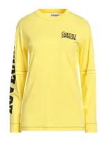 Ganni Layered Long Sleeve T-shirt In Yellow