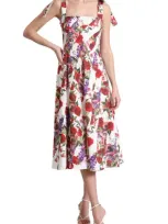 Avec Les Filles Women's Linen-blend Floral-print Fit & Flare Dress In Portofino