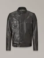 Belstaff Brooklands Motorcycle Jacket In Antique Black