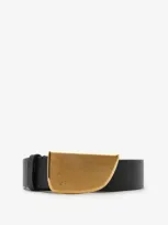 Burberry Leather Shield Belt In Black