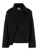 Courrèges Oblique Short Trench Coat-s Nd Courreges Female In Black