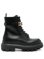 Dolce & Gabbana Dolce&gabbana Dg Logo Combat Boot In Black