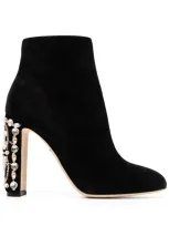 Dolce & Gabbana Crystal-embellished Boots In Black