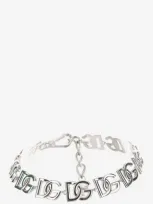 Dolce & Gabbana Dg Logo Lettering Choker In Silver