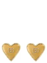 Dolce & Gabbana Logo Heart Earrings In Gold