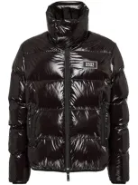 Dsquared2 Logo Patch Padded Down Jacket In Black