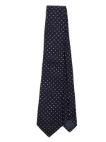 Emporio Armani Woven Jacquard Tie Accessories In Blue