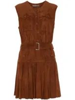 Ermanno Scervino Sleeveless Mini Dress In Braun