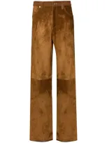 Golden Goose Journey Leather Pant Straight Clothing In Brown