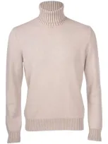 Gran Sasso Man Turtleneck Camel Size 36 Virgin Wool In Beige