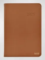 Graphic Image 2025 Leather Daily Journal, Personalized In British Tan