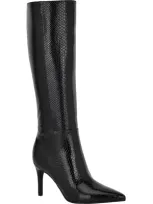 Guess Richee Pointed Toe Knee High Boot In Black Lizard