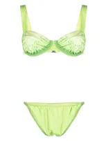 House Of Sunny Presse Bikini Set In Green