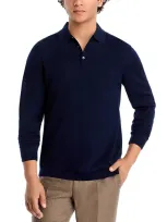 Jack Victor Redfern Merino Wool, Silk & Cashmere Polo Sweater In Navy