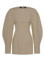 Jacquemus La Robe Chemise Casaco In Beige