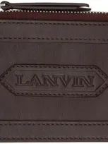 Lanvin Burgundy Zipped Card Holder In 39 Burgundy