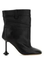 Loewe Black Toy 90 Leather Ankle Boots In Multicolor