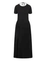 Loewe Open Back Midi Dress In Black