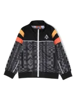 Marcelo Burlon County Of Milan Kids' Geometric-print Track Jacket In Black