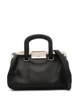 Max Mara Small Leather Tote Bag In Black  