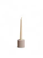 Meso Goods Pilar Low Candle Holder In Ivory Small