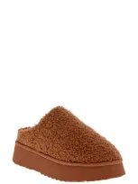 Mia Icee Genuine Shearling Platform Slipper In Tan