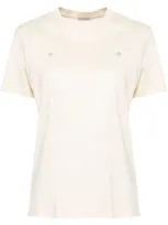 Moncler Gold-tone Buttons T-shirt In Yellow