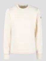 Moncler Virgin Wool Blend Crewneck Sweater In White