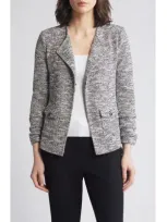 Nic + Zoe Nic+zoe Bouclé Knit Jacket In Black Mix