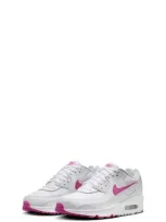 Nike Air Max 90 Sneaker In White/laser Fuchsia