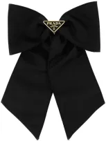 Prada Bow Hair Clip In Black