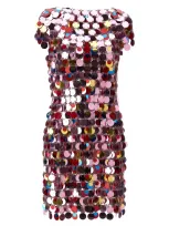 Rabanne The Iconic Sparkle Discs Dress In Pink