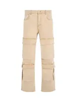 Represent R3ca Straight Cargo Jeans In Neutrals