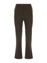 Saint Laurent Cotton-twill Straight-leg Pants In Brown