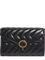 Sandro Leather Yza Clutch Bag In Black