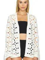 Sau Lee Myko Crochet Cardigan In 白色